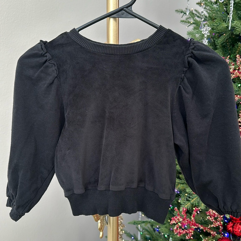 Soft Velour Puff Sleeve Sweater